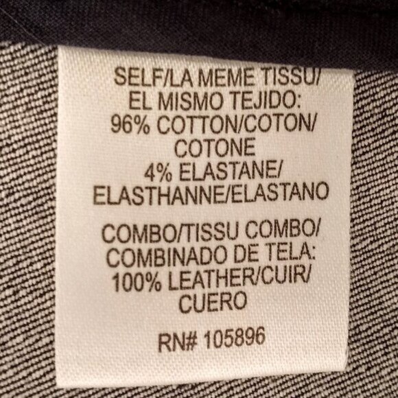 Worth Blue Denim Camel Leather Pocket Zip Jacket - Picture 8 of 9